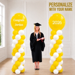 Grad Yellow 2026 PERSONALIZED Airfill Double Balloon Column Set